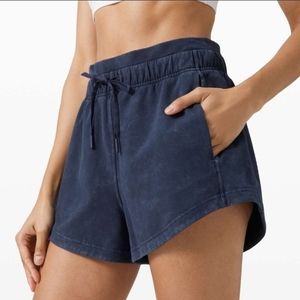 Lululemon Inner Glow Short 3" *Terry in Acid Rubber Dye True Navy, size 2